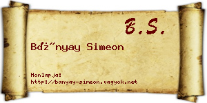Bányay Simeon névjegykártya